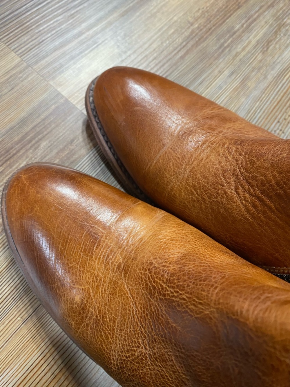 Bed Stu Cognac Leather Ankle Booties - Picture 7 of 9